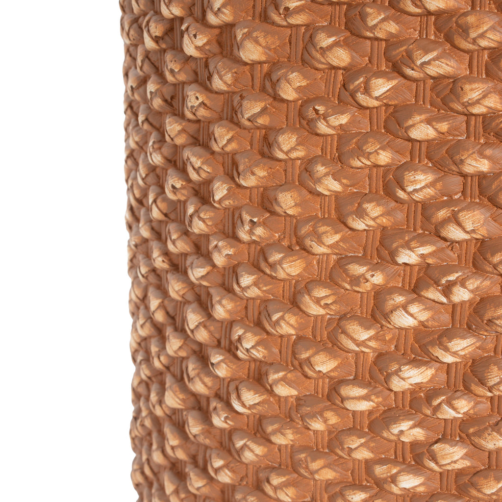 Evie Outdoor Patio Round MGO Side Table Brown
