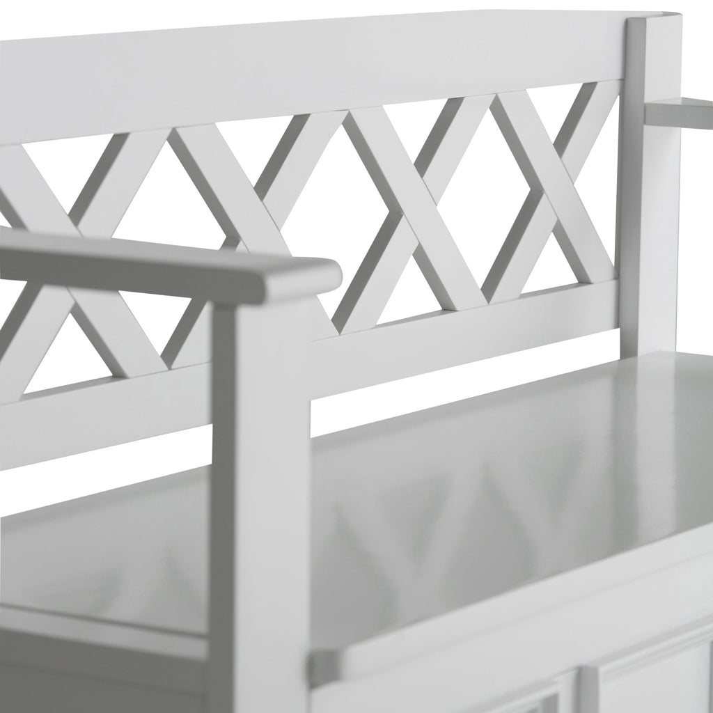 Amherst Solid Wood Entryway Storage Bench in White