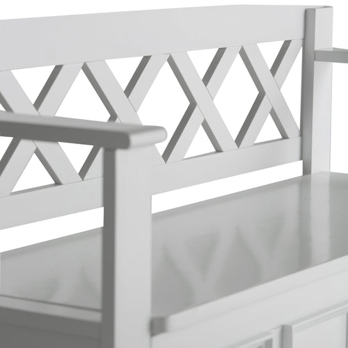 Amherst Solid Wood Entryway Storage Bench in White