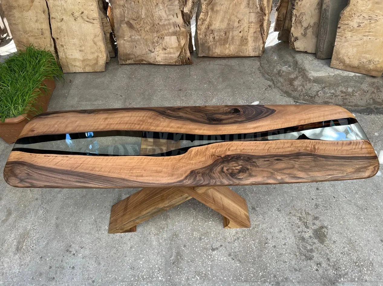 Handmade Solid Walnut Console Table for Entryway and Foyer